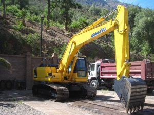Excavadora en obra